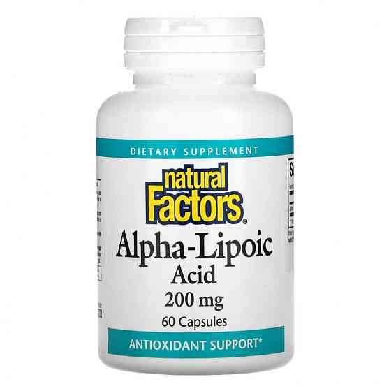 Альфа-ліпоєва кислота Natural Factors Alpha-Lipoic Acid, 200 mg, 60 Capsules Луцьк