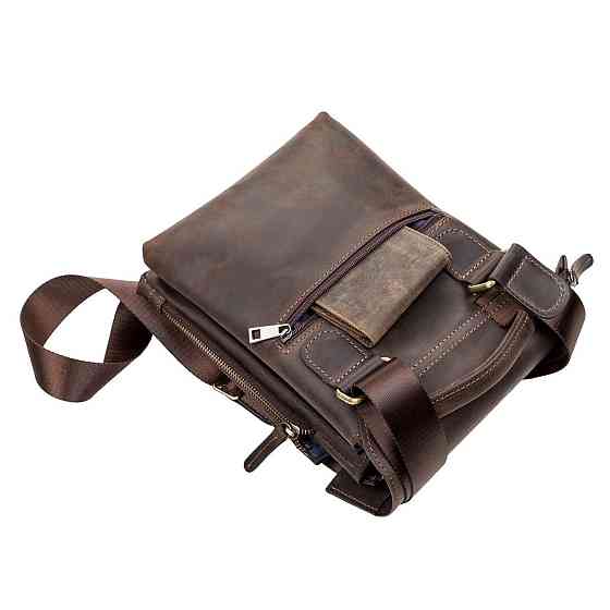 Сумка чоловіча SHVIGEL 11104 шкіряна Коричнева Київ