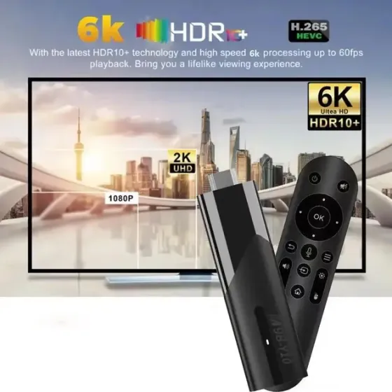Смарт ТВ приставка LEMFO M98-Y10 2/16 Гб Smart TV Stick Android 13 (ATV) с голосовым пультом Коломыя