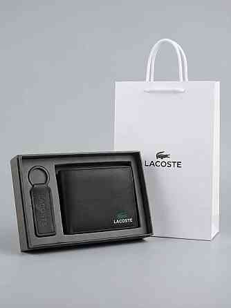 Чоловіче шкіряне портмоне з брелком Lacoste (1722-2) Київ