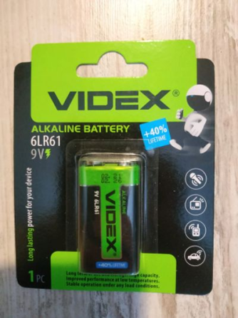 Батарейка Крона VIDEX 9В для приборов и сигнализации Киев