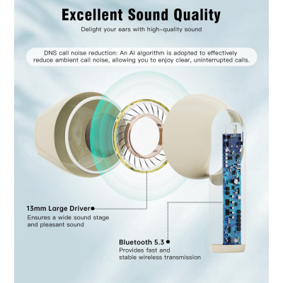 Наушники Choetech TWS Oval Beige (BH-T24-SK) Винница - изображение 6