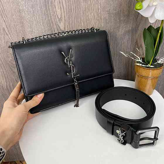 Набір жіноча міні сумочка клатч YSL сумка з ланцюжком + жіночий пояс поясний ремінь ( 21789 ) Харьков