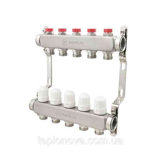 Коллектор нержавейка на 5 пар выходов  