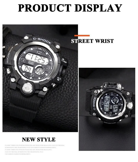 Наручные спортивные мужские часы диам 4,6 дл. 26см шир рем 2,2см, без подарочной коробки Киев - изображение 4