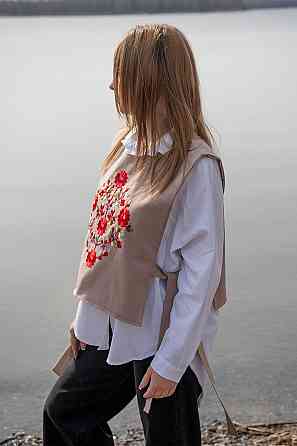 Вишита жилетка, жилетка — вишиванка  льон стрейч Київ