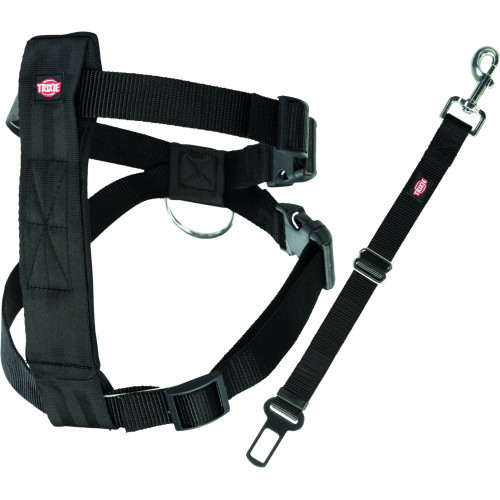 Пояс-шлей безопасности Trixie для собак в автомобиль размер M 50–70 см на 25 мм черный Киев - изображение 1