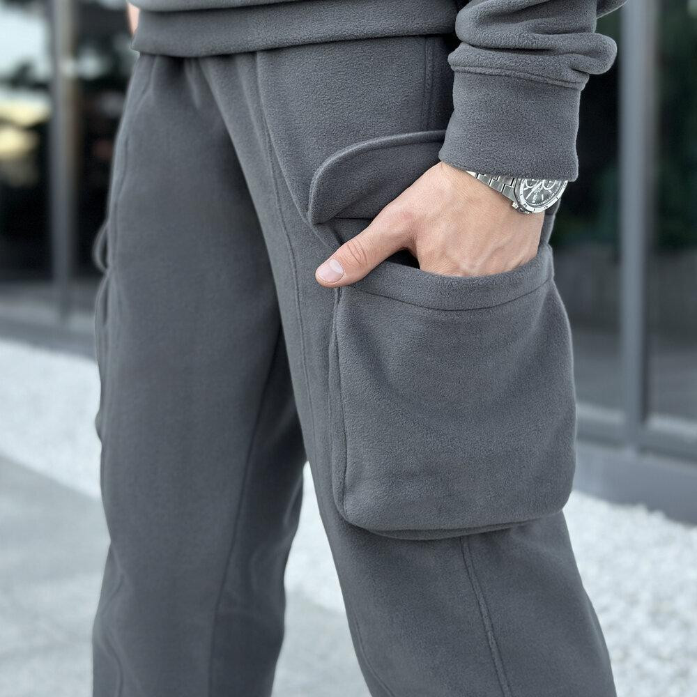 Темно-сірий спортивний костюм осінь зима Pobedov Winter. Теплий зимовий чоловічий спортивний костюм Київ - фото 9