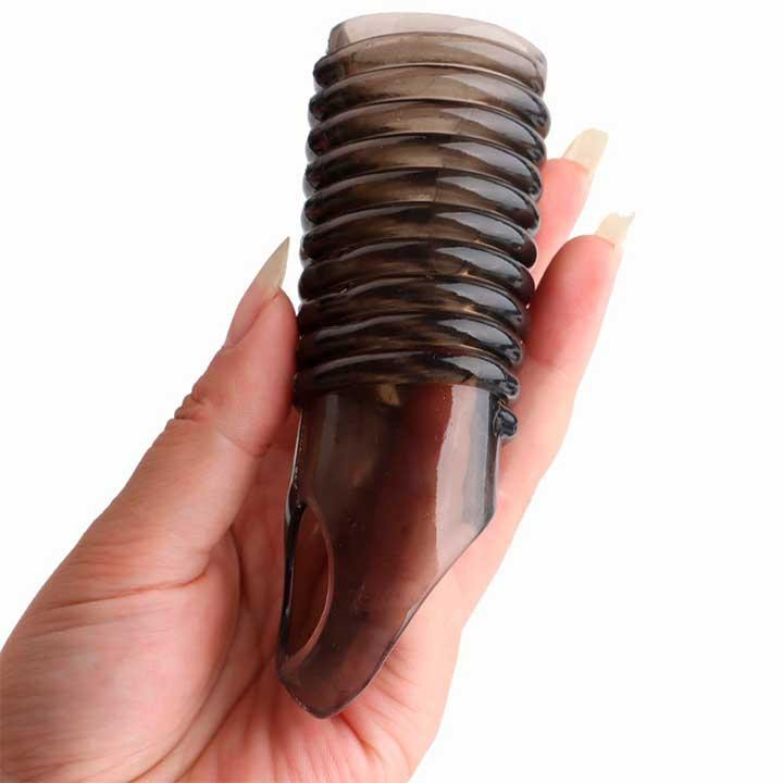 Рельефная насадка на пенис с открытой головкой - Коричневый - 11,5 * 4см Винница - изображение 2