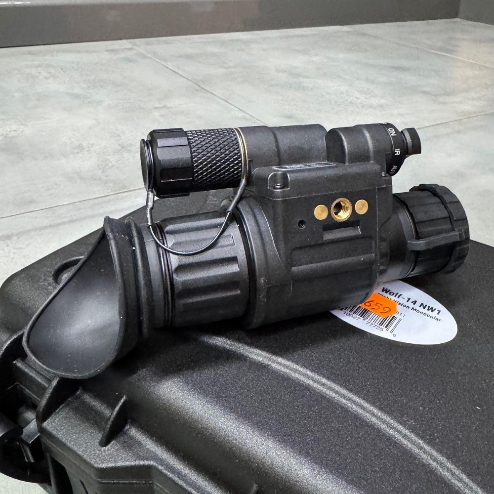 ПНВ, Монокуляр ночного видения AGM WOLF-14 NW1, белый люминофор, крепление на шлем, футляр Киев - изображение 6