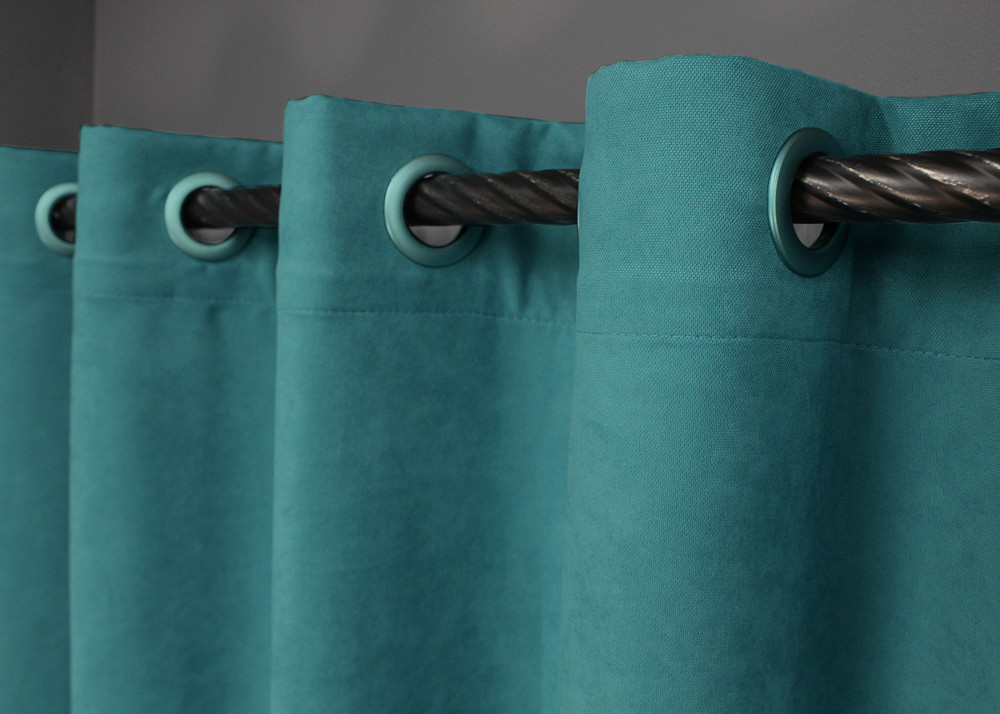 Комплект штор на люверсах VR-Textil Мікровелюр Petek № 1492ш Бірюзовий 150х270 см 2 шт (37-0167) Київ - фото 9