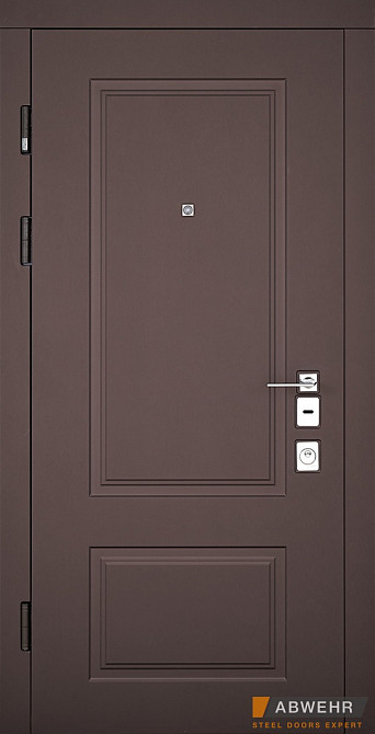 Двери входные, квартирные ABWEHR. Модель 509/520 RAMINA Цвет Бронзовый браш / Белый супермат. 960 Киев - изображение 1