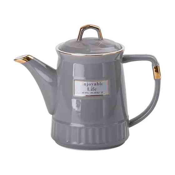 Yiwu Чайний набір на 6 персон (з заварювальним чайником та порцелянаовою підставкою), сірий HP- Коломыя