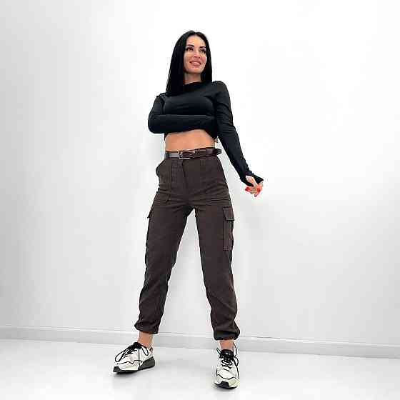Жіночі вельветові брюки карго "Urban" оптом | Норма Шоколадний, 46 Київ