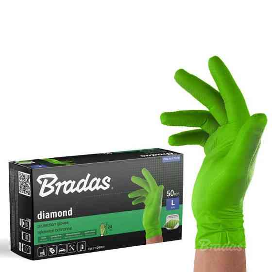Захисні рукавички DIAMOND, нітрилові, L розмір 8-9, зелені, RWJNDGR9 Київ