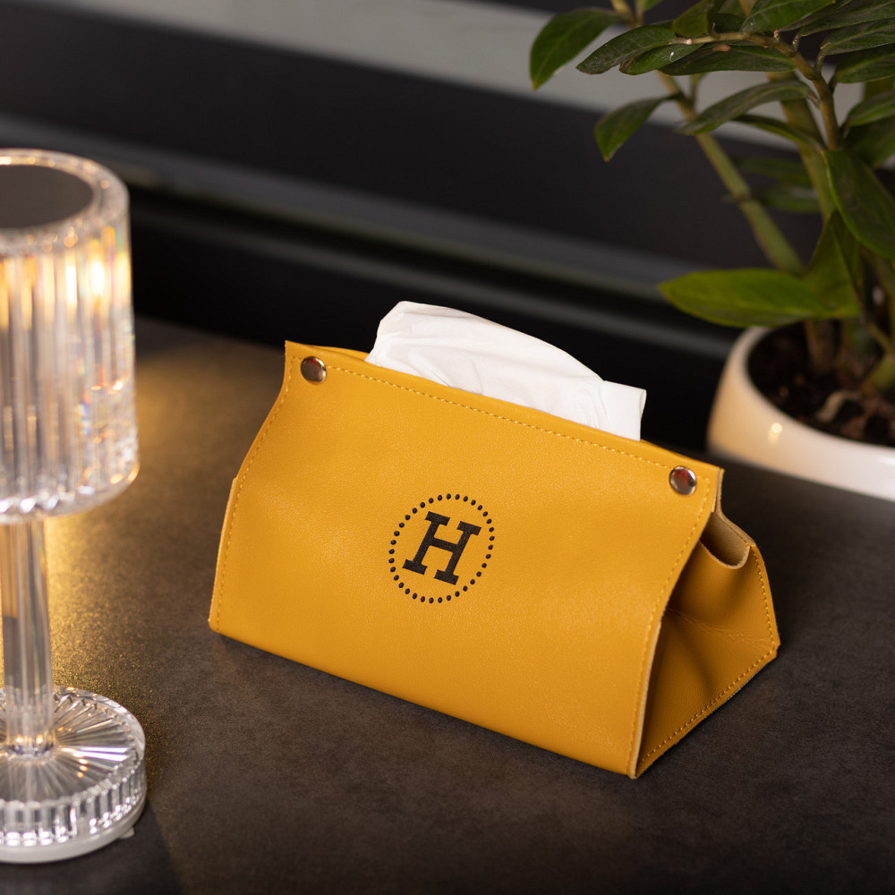 Салфетница из экокожи желтая на кнопках Киев - изображение 5
