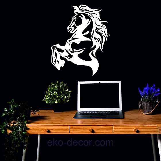 Декоративное настенное Панно «Лошадь», Декор на стену 70*57 см, Белый Киев