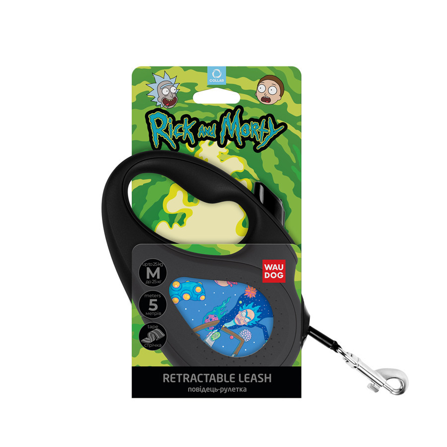 Повідець-рулетка для собак WAUDOG R-leash, малюнок "Рік і Морті 3", світловідбивна стрічка, M, до 25 кг, 5 м Вінниця - фото 4