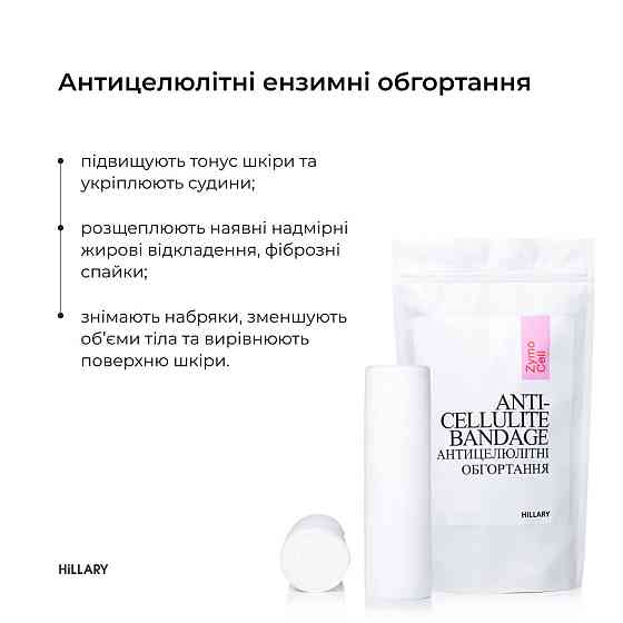 Набір Антицелюлітні ензимні обгортання + рідина Hillary Anti-cellulite Zymo Cell (6 процедур) Київ