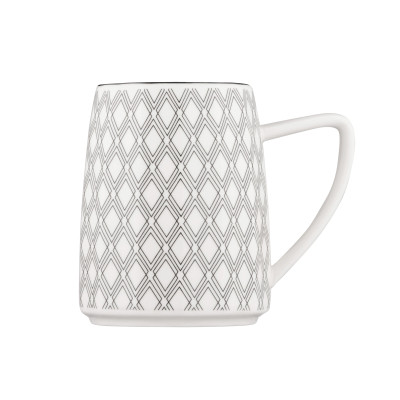 Чашка Ardesto Lamberto, 360мл, порцеляна, біло-сірий (AR3049) Вінниця - фото 3