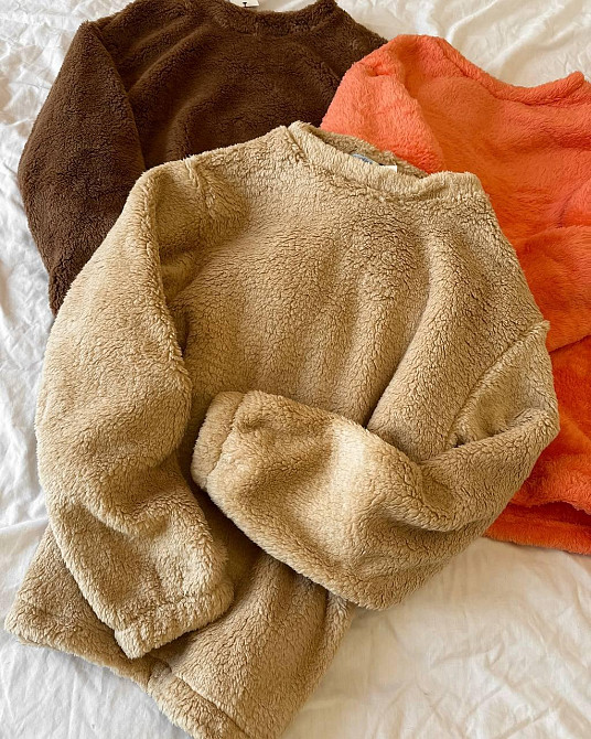 Жіноча тепла затишна піжама-трійка з турецької двосторонньої махри Капучино, 46/48 Одеса - фото 1