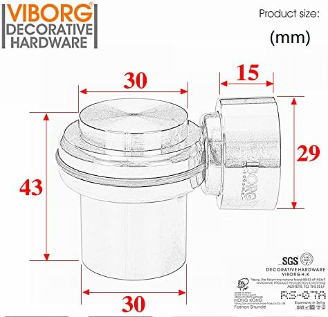 Дверний стопор із нержавіючої сталі VIBORG Deluxe Solid SUS304 Луцк - изображение 3