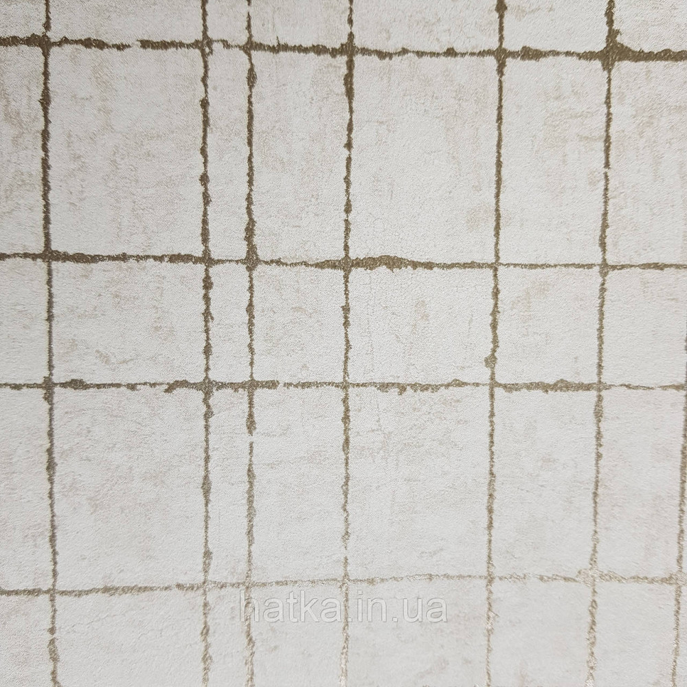 Шпалери флізелінові еко Rasch Kerala 0.53х10 геометрія смуги сітка сріблясті на молочному ефект старовини Київ - фото 1