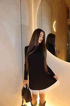 Женское приталенное платье с кружевом трикотаж Alex + хлопок Одесса