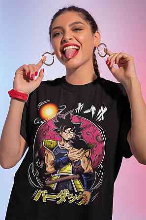 Футболка з аніме принтом Аніме Суммер Вібе Джапанесе оверсайз (S/M/L) Чорний AnimeJ0540 Дніпро