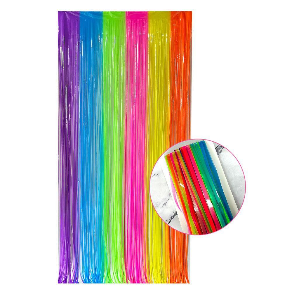 Дощик на фотозону флуоресцентний неоновий святковий 2 м на 1 м різнобарвний Київ - фото 5