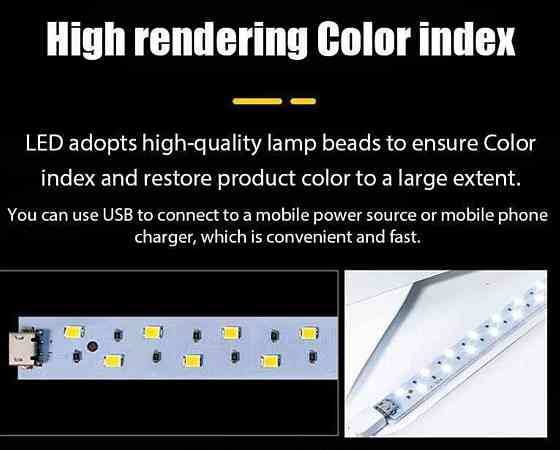 Складной LED лайтбокс для предметной фотосъёмки, фотобокс USB Новый !! Киев