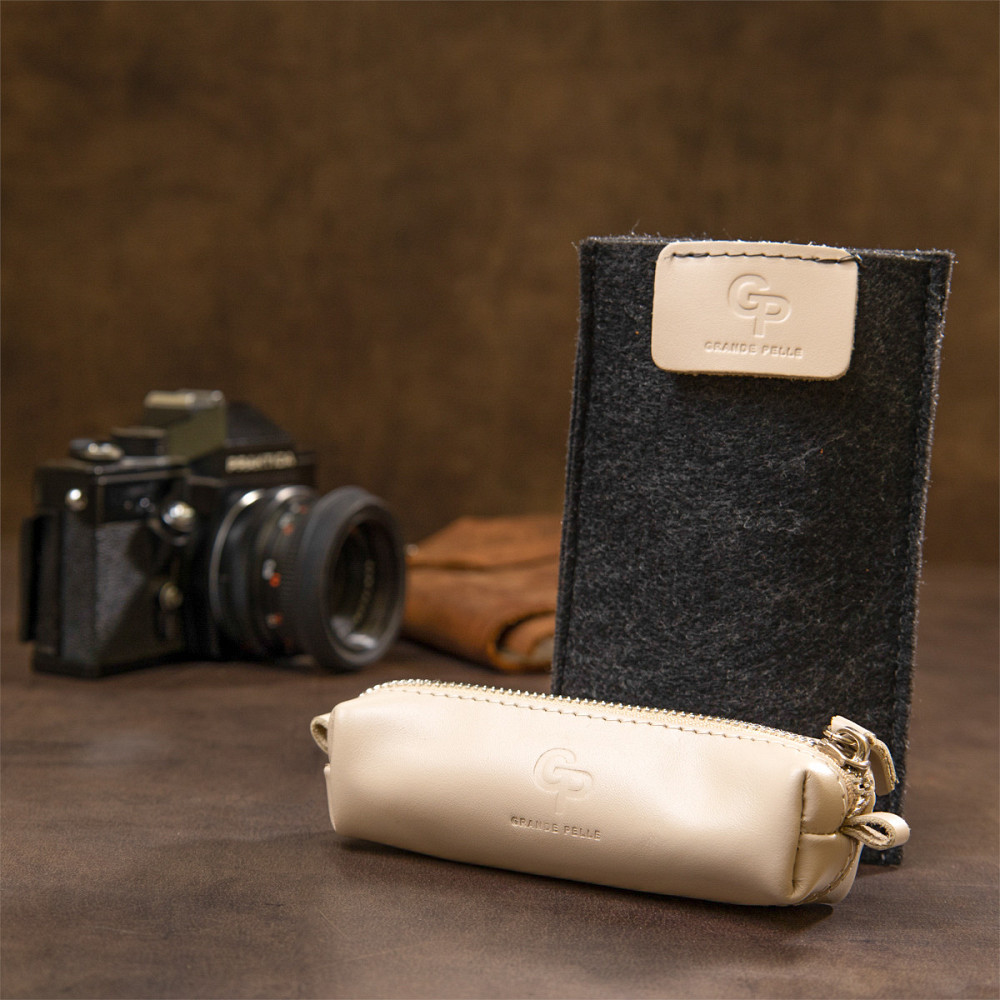 Кожаная ключница Бежевый (GRANDE PELLE) Киев - изображение 4