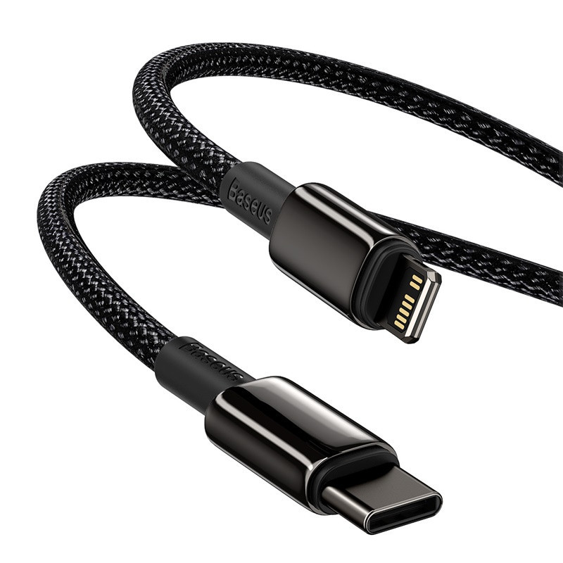 Кабель Baseus Tungsten Gold Fast Charging Data Cable Type-C to iP PD 20W 2m Black Киев - изображение 5