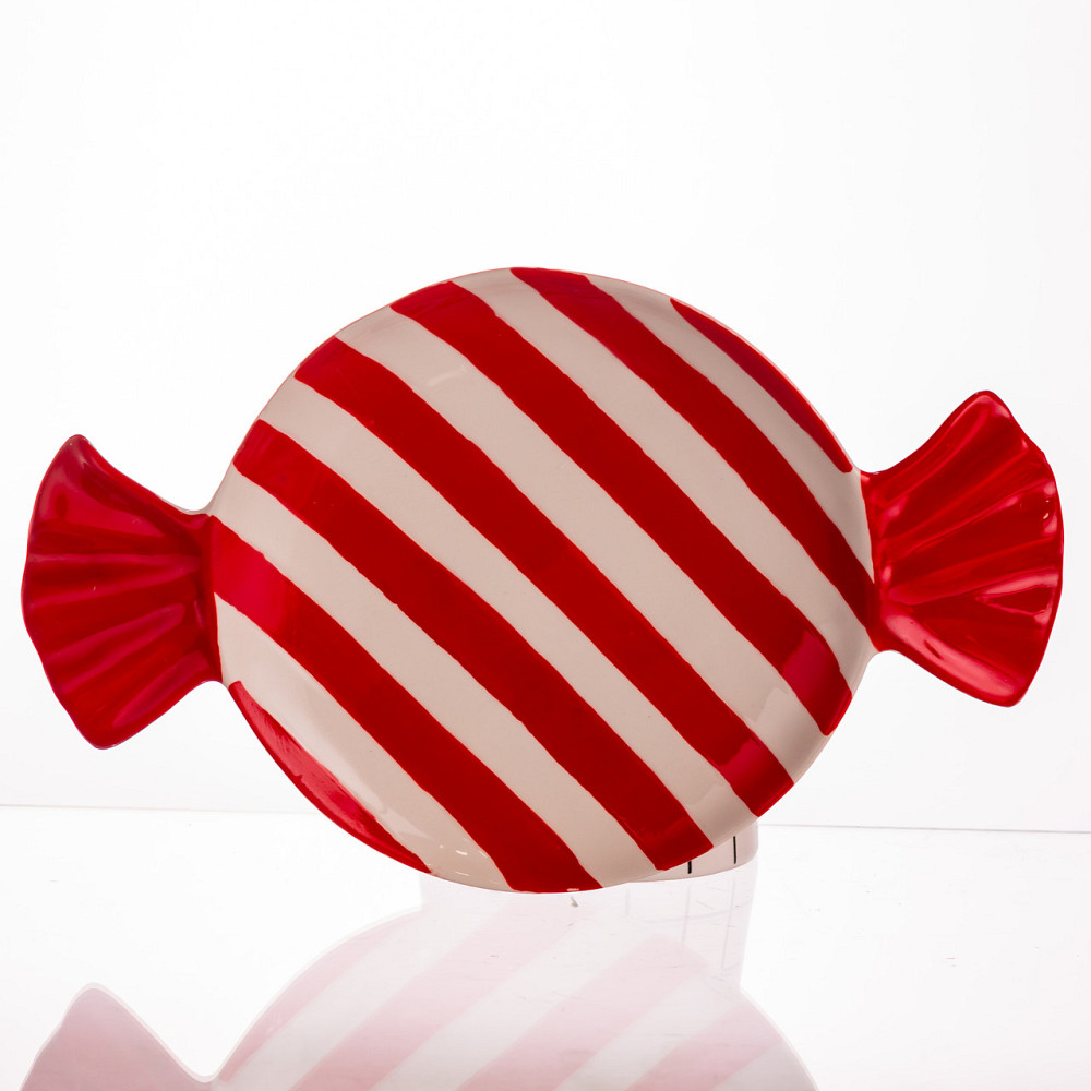 Новорічна тарілка з порцеляни у формі цукерки Ø15,5 см CR-1-25 Коломыя - изображение 4