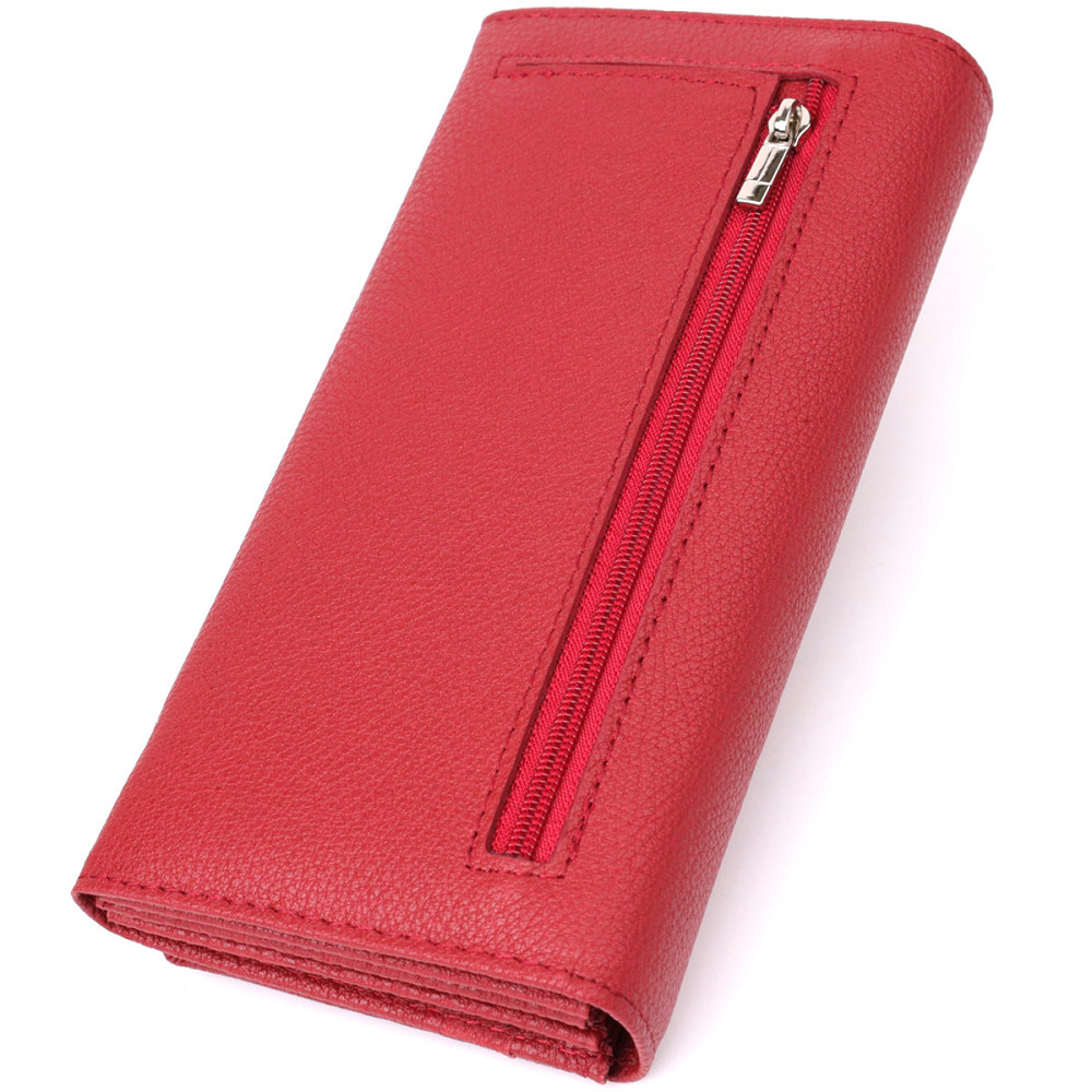 Женский вместительный кошелек из натуральной кожи Красный (ST Leather) Киев - изображение 6
