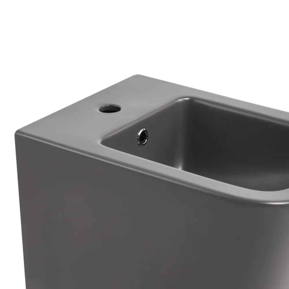 Комплект Qtap Tern Anthracite 3 в 1: унітаз підвісний Ultra Quiet + біде підвісне + раковина накладна QTTERAN49161 Київ - фото 19