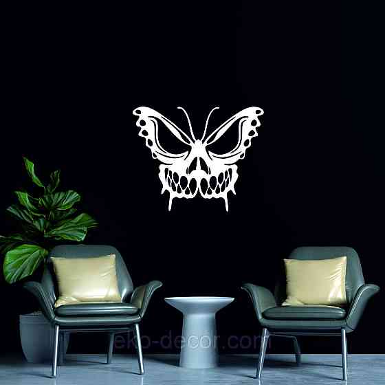 Декоративне настінне 3D Панно «Череп», Декор на стіну з об'ємом 70*56 см, Білий Київ