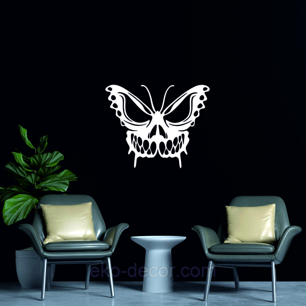 Декоративне настінне 3D Панно «Череп», Декор на стіну з об'ємом 70*56 см, Білий Київ - фото 3