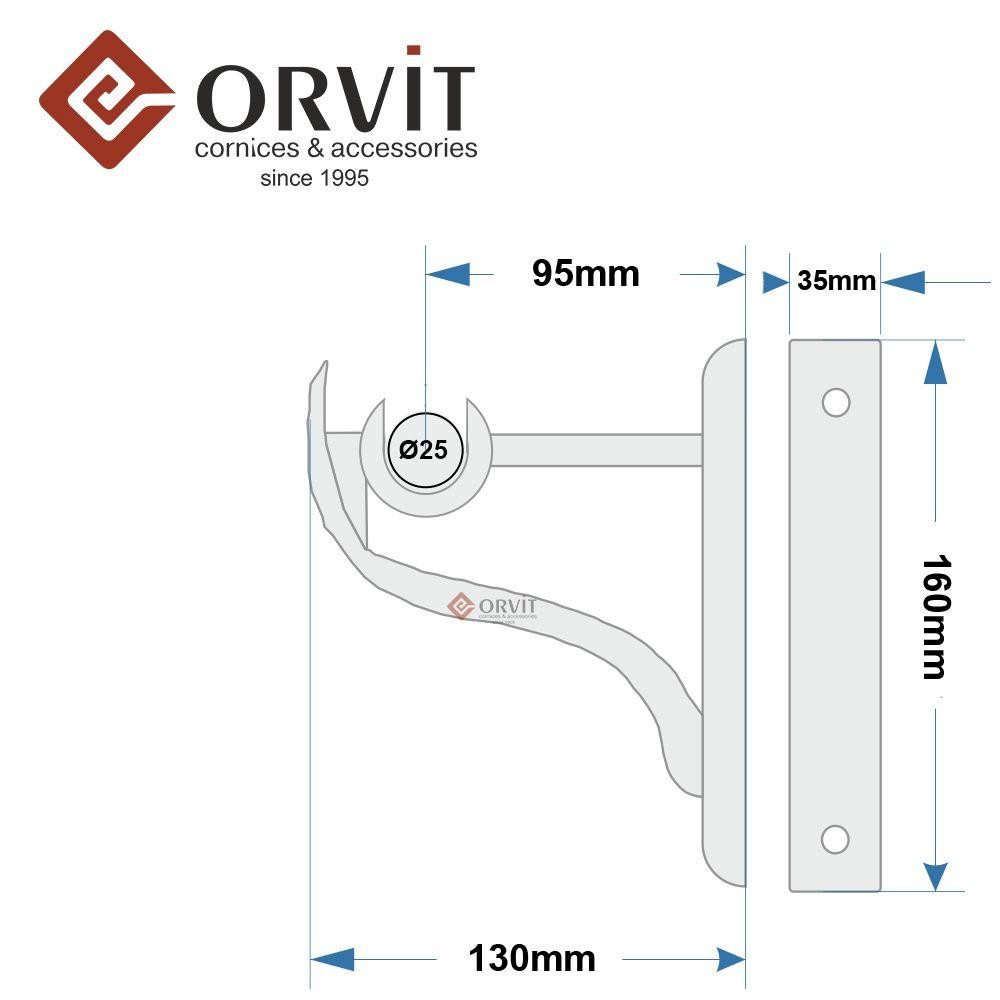 Тримач Orvit РЕТРО однорядний до стіни 25 мм АНТИК Львов - изображение 2