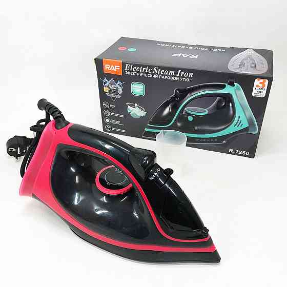 Праска парова RAF R.1250 з керамічною підошвою та функцією самоочищення 2200 Вт. EO-457 Колір: червоний Київ