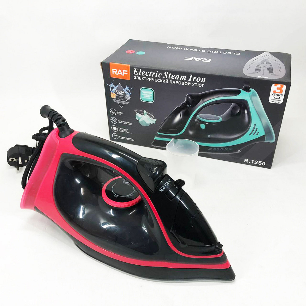 Праска парова RAF R.1250 з керамічною підошвою та функцією самоочищення 2200 Вт. EO-457 Колір: червоний Київ - фото 3