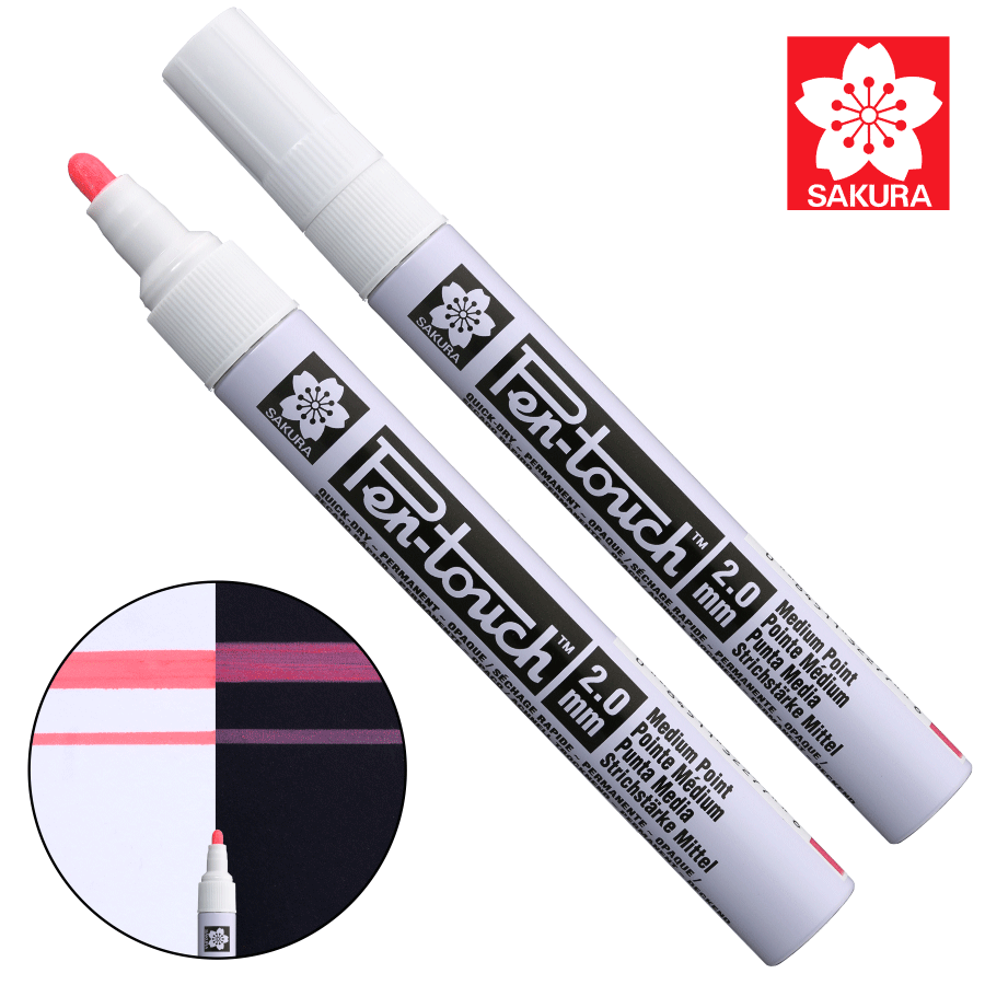 Маркер Pen-Touch Красный флуоресцентный средний (MEDIUM) 2.0мм Sakura Киев - изображение 1