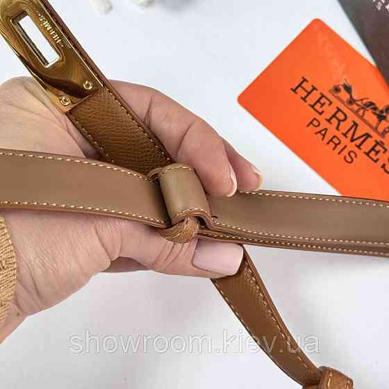 Коричневый женский кожаный ремень Hermes (280-1) Киев