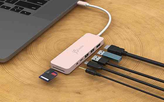 USB-хаб J5create USB-C 6-в-1 Rose (JCD373ER-N) ( 19915 ) Харків