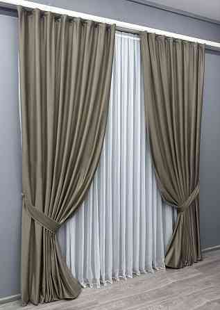 Комплект готових штор VR-Textil Оксамит (бархат) № 1656ш Капучино 200х290 см 2 шт (32-080) Київ
