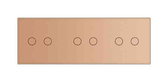 Розумний сенсорний прохідний/перехресний вимикач 6 сенсорів (2-2-2) Livolo золотий скло (VL-C706SZ-13) Коломия