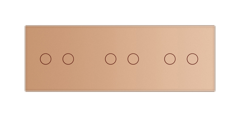 Розумний сенсорний прохідний/перехресний вимикач 6 сенсорів (2-2-2) Livolo золотий скло (VL-C706SZ-13) Коломия - фото 5