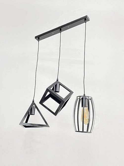 VALESO Підвісний світильник на три плафони VALESO -3 чорний E27 Київ - фото 1