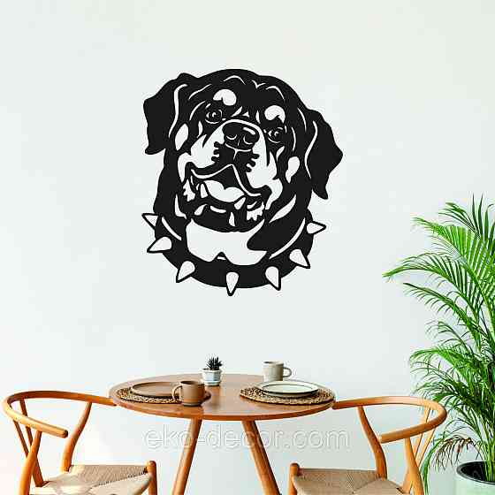 Декоративне настінне Панно  «Ротвейлер» , Декор на стіну 110*97 см, Чорний Київ