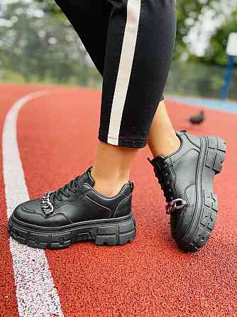 L&M Кросівки жіночі L&M 071-1 чорні (весна-осінь, еко-шкіра) (4753) Коломия